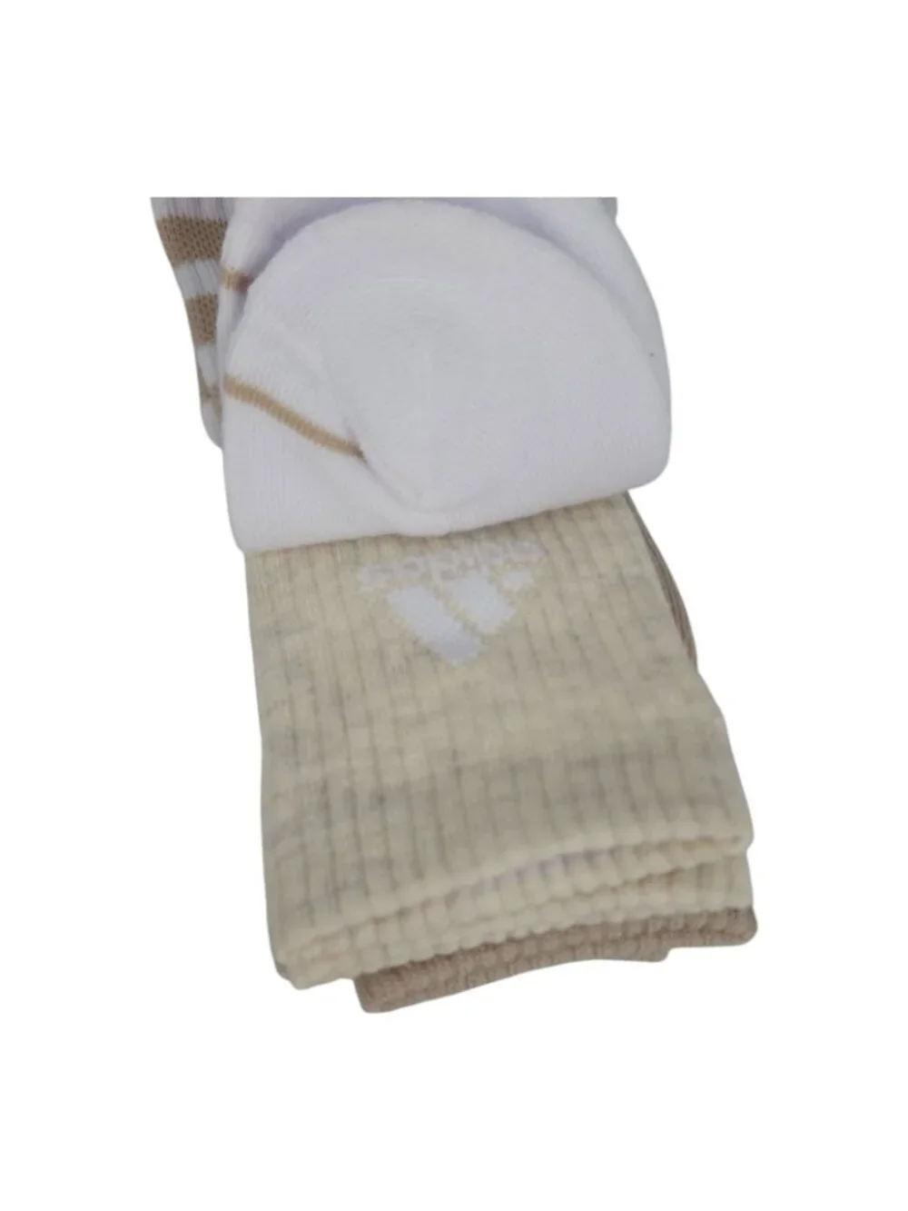 Adidas Womens ClimaCool Crew Socks 3 Pack Beige White Shoe Cushioned Breathable